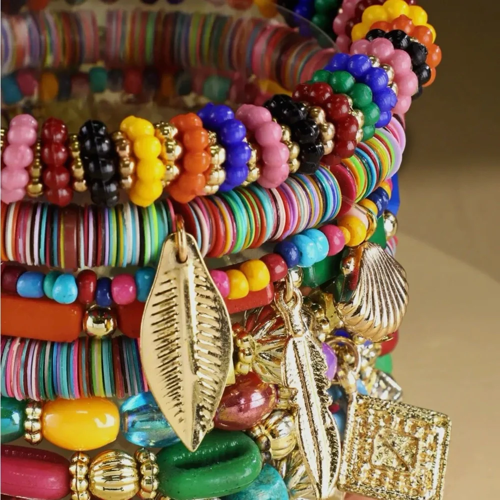 Colorful Beaded India Bracelet Set